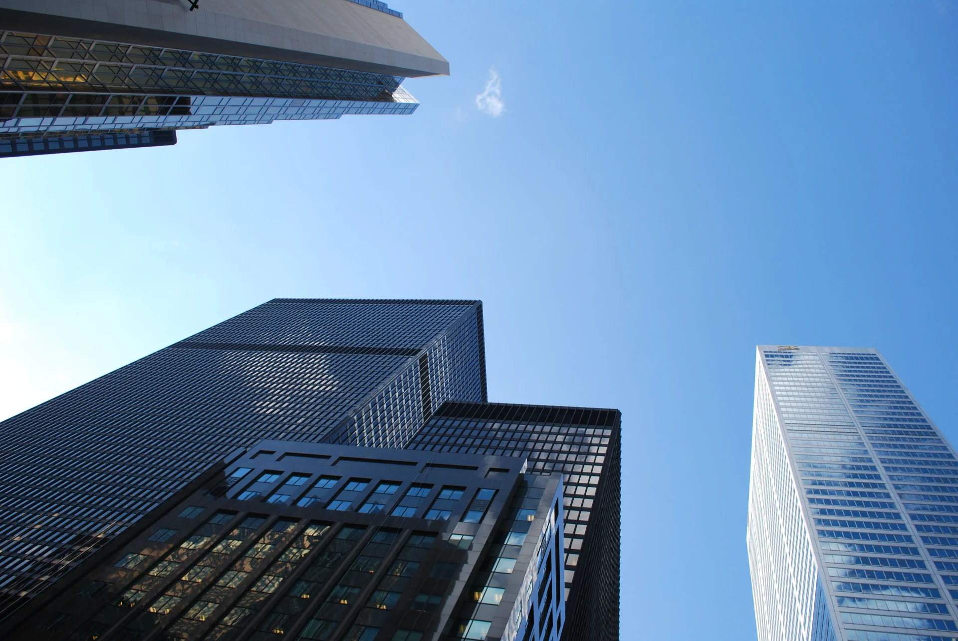 Modern skyscrapers glass cityscape representing corporate governance