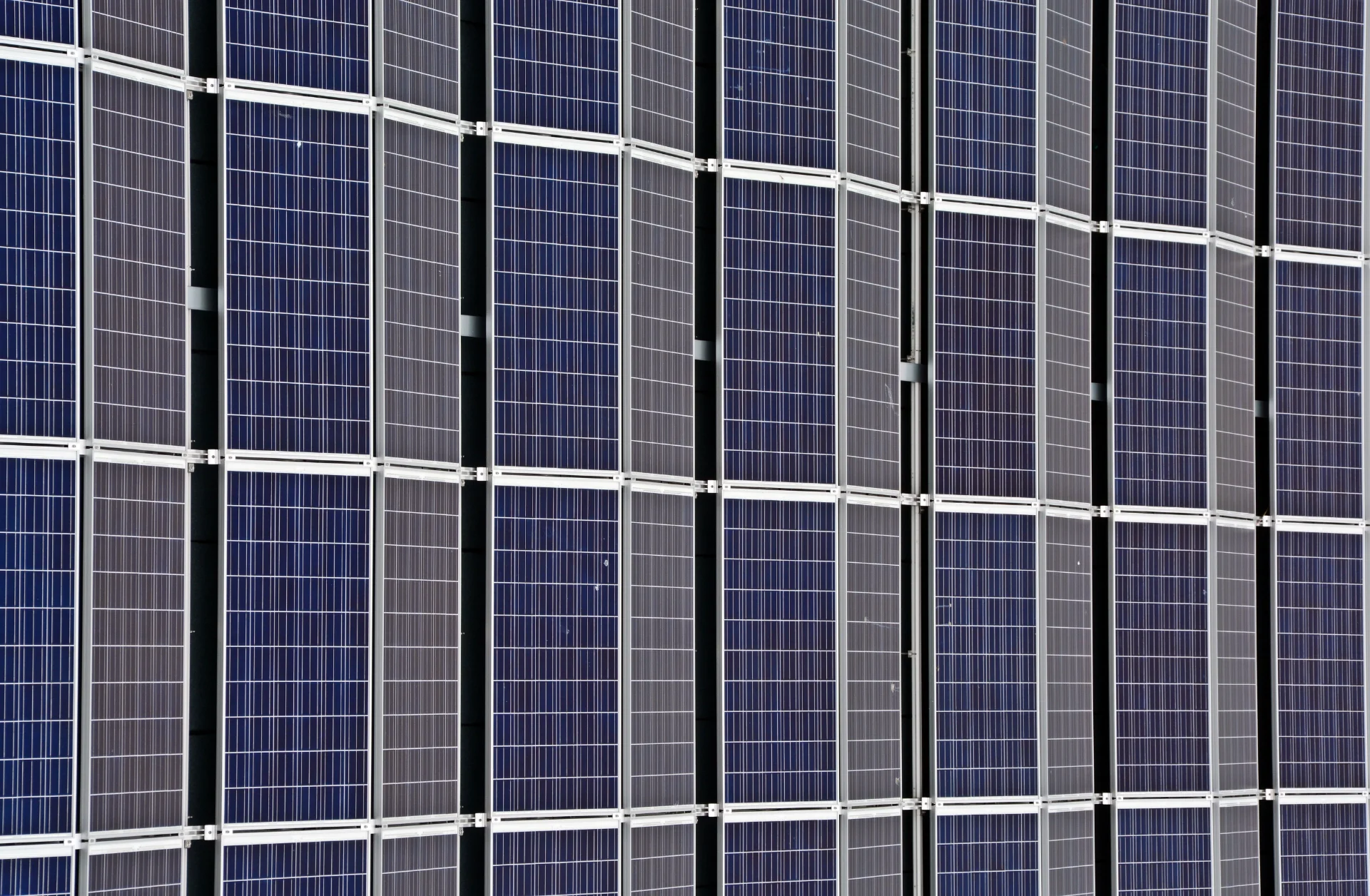 Large solar panel array supporting renewable energy infrastructure